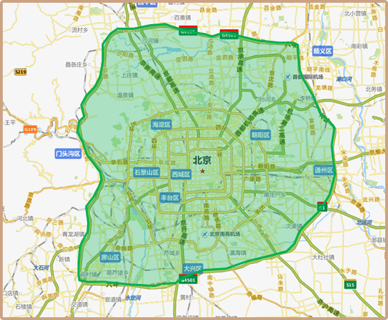 北京蛋糕配送范围示意图